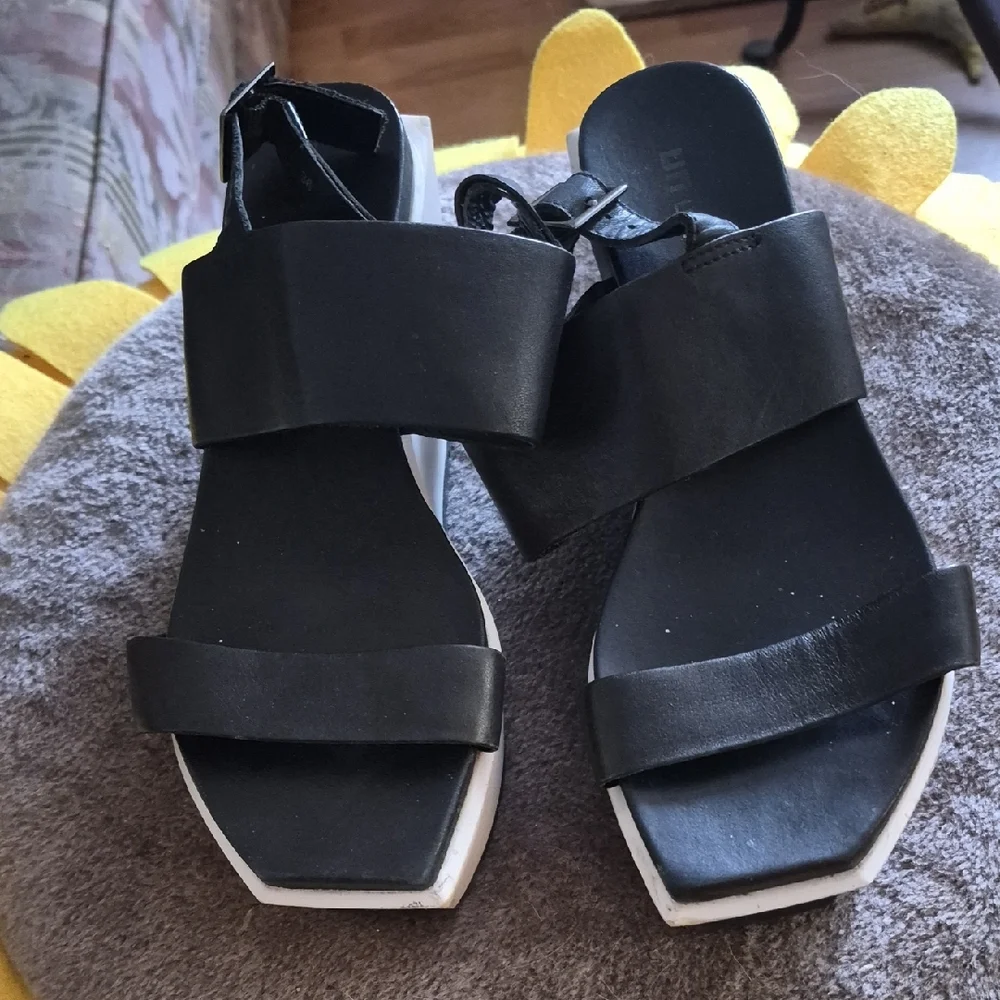 United Nude Black and White Wedge Sandals